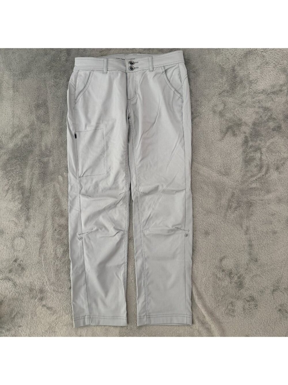 Prana Halle Low Rise Pants Women's size 4 Short Light Gray Convertible